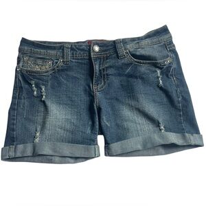 Red Rivet Distressed Jean Shorts Size‎ 11